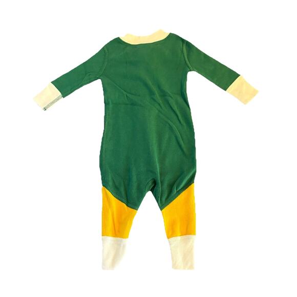 Hanna Andersson Sz 0-3 Mo (50cm) 100% Organic Cotton Zip Up One-Piece Elf Pajama - Picture 2 of 10